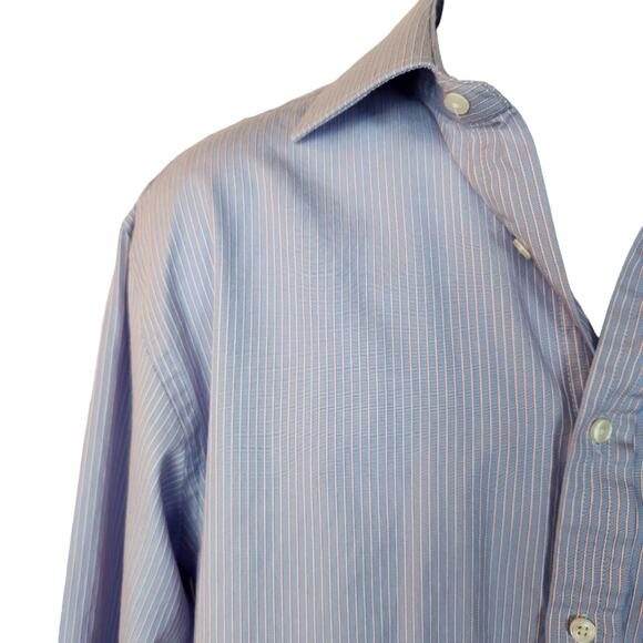 Thomas Pink Dress Shirt Sz Large / 16.5 Superfine Two Fold Dress Shirt - Picture 3 of 9